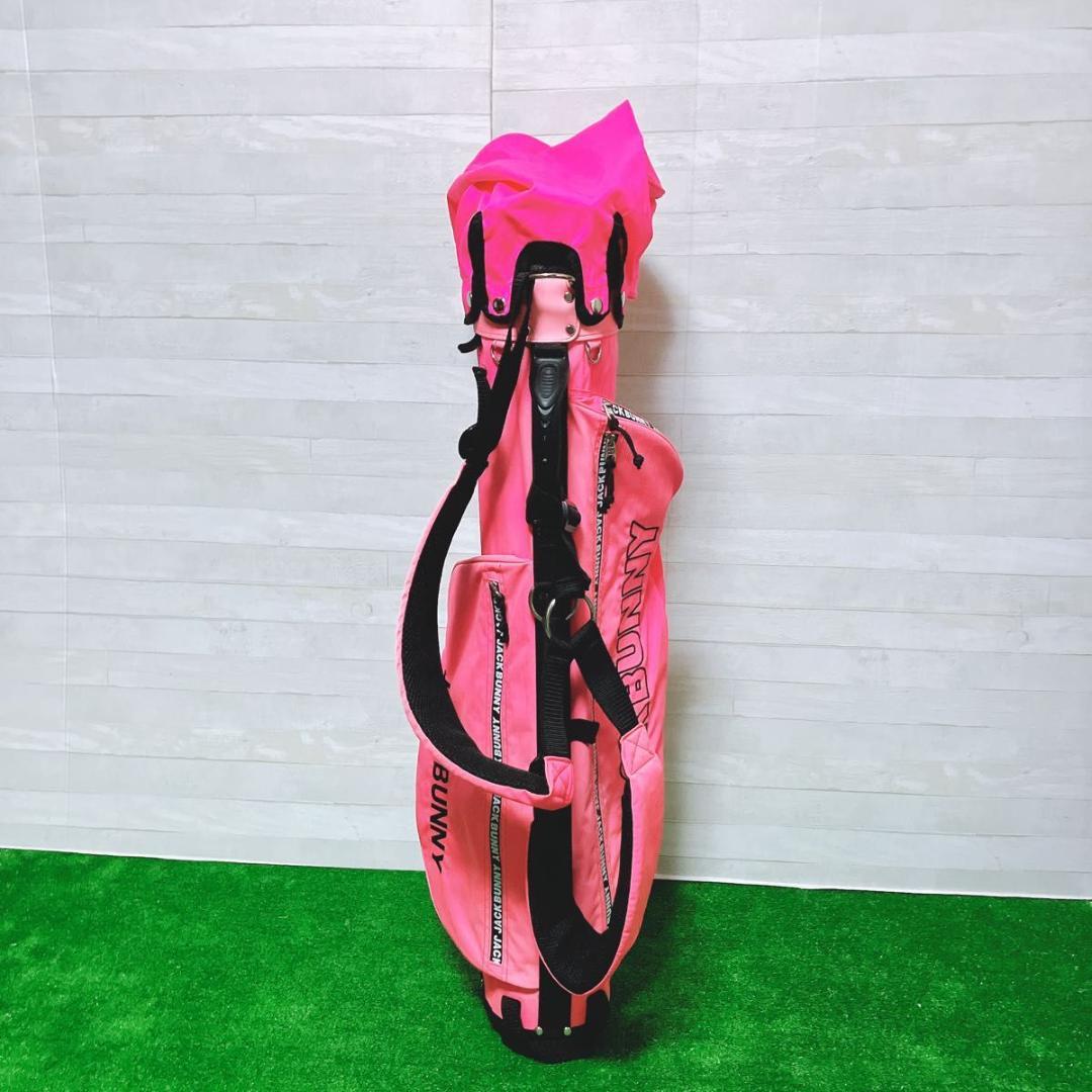 JACK BUNNY ゴルフ キャディバッグ ピンク 6.5型 スタンド式 軽量