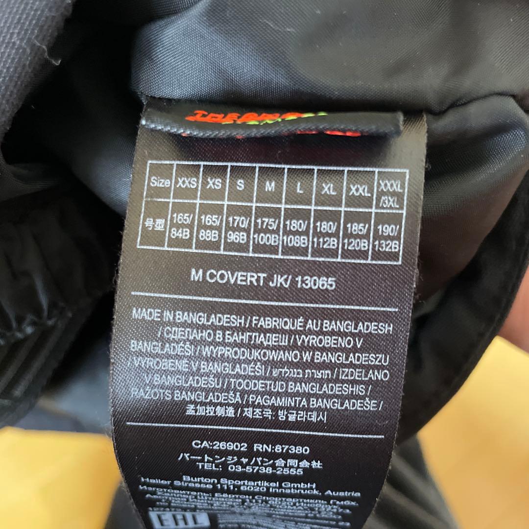 バートン　スノボウェア　上のみ　Mサイズ　黒色　ブラック