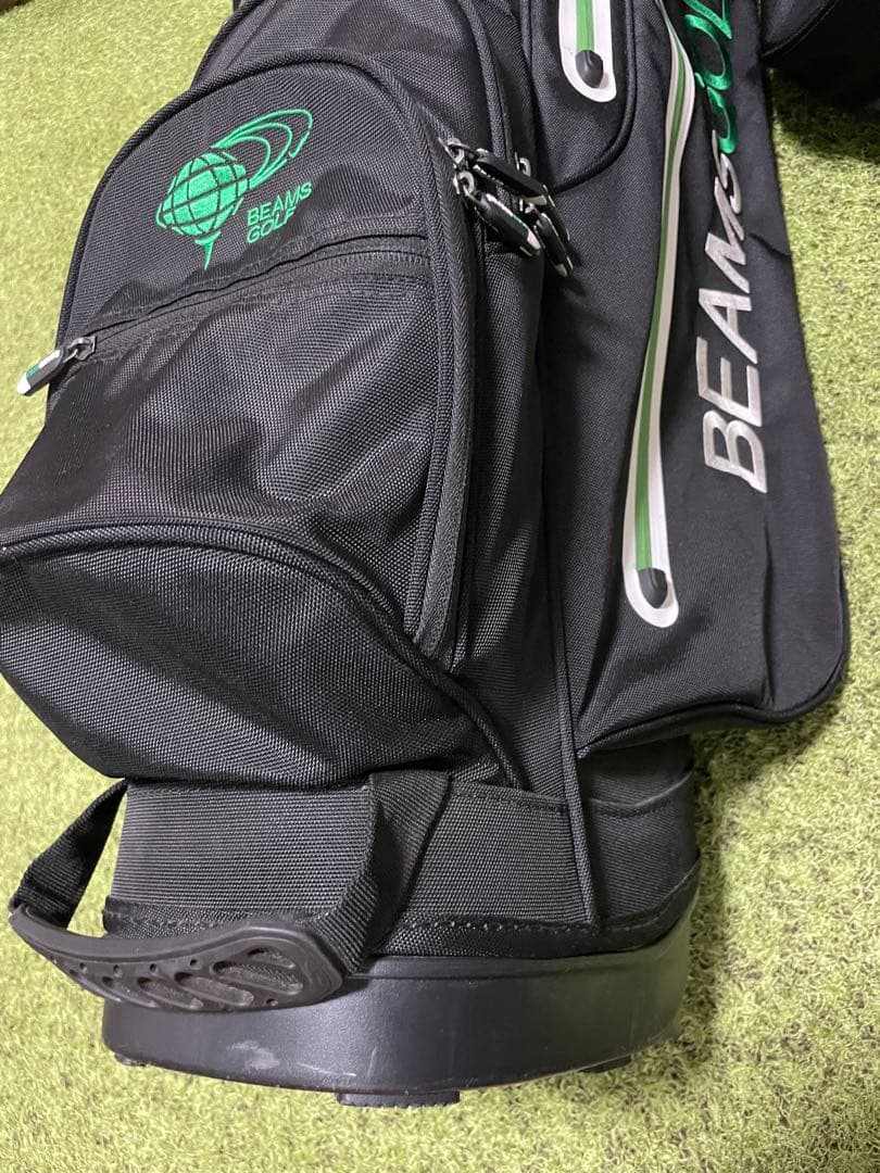 BEAMS GOLF キャディバッグ ブラック/グリーン