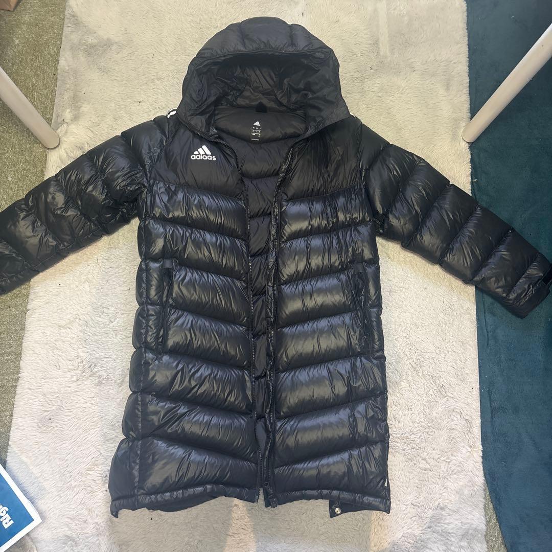 adidas フード付きダウンコート Mサイズ 黒