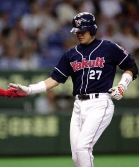 【当時物　袋付き】ヤクルト　スワローズ　古田　ビジター　ユニフォーム　フリー