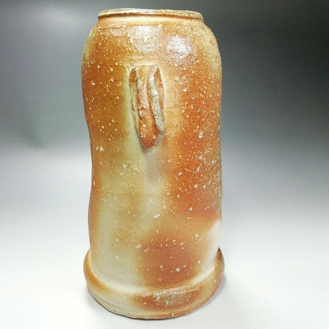 Ｓ３００　花入『信楽耳付花入』『古来窯　上田光春』　共箱　花瓶　茶道具