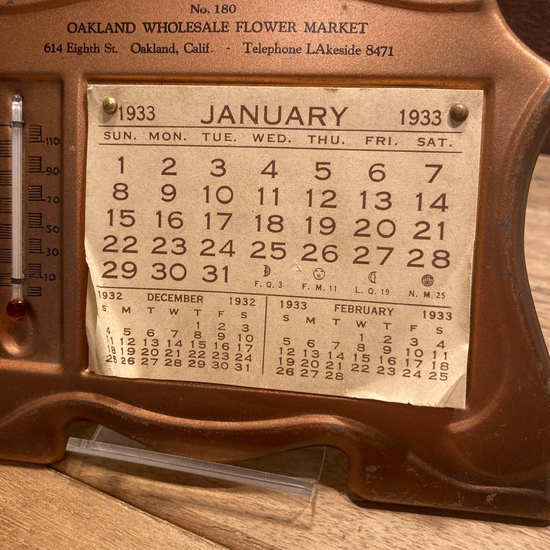 US仕入れ 1933年 ビンテージ メタルデスクカレンダー 30sアメリカUSA