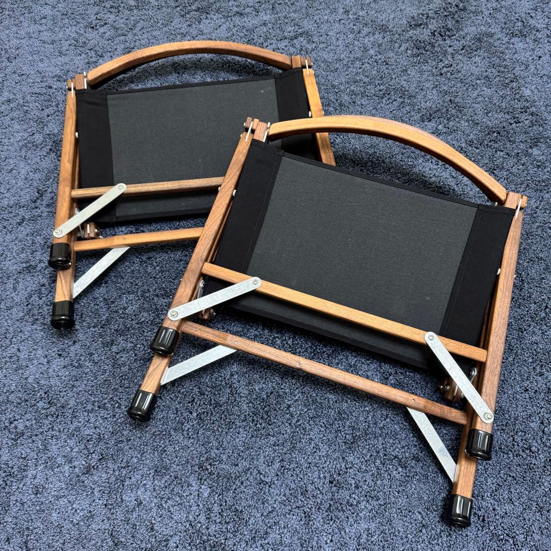 【未使用】折り畳み式 ウォルナットチェア ブラック 天然木 カーミットチェア