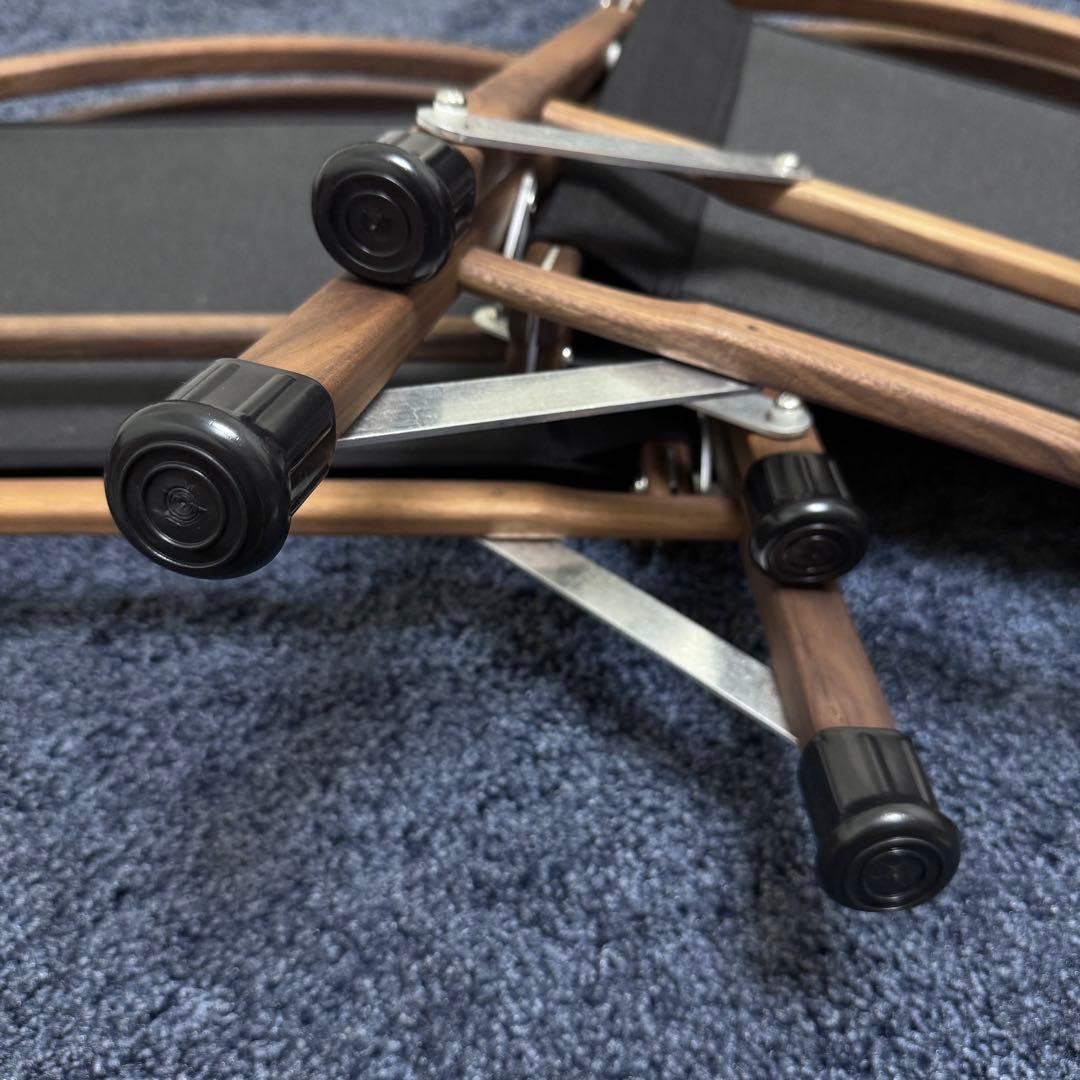 【未使用】折り畳み式 ウォルナットチェア ブラック 天然木 カーミットチェア