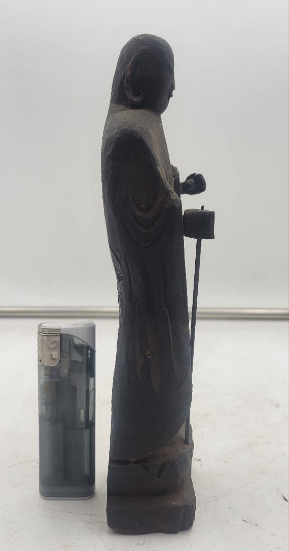 時代物　木彫　地蔵菩薩像　江戸時代　仏教美術　骨董品　美術品