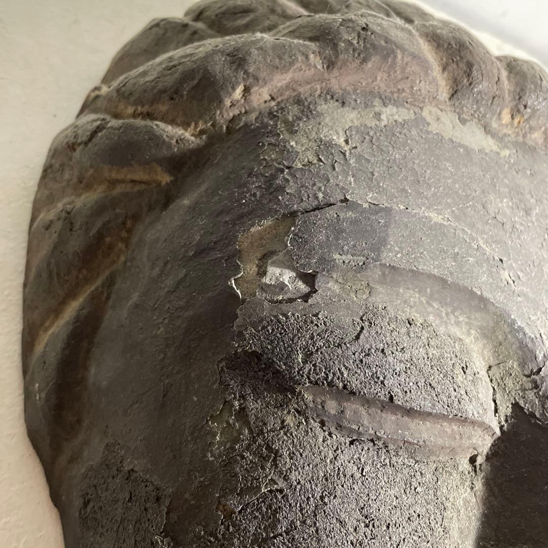 珍品 大きめ 仏頭 お面 35cm 骨董品 アンティーク