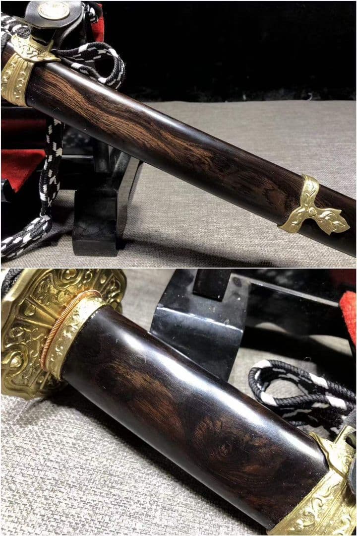 武具　刀装具　日本刀　模造刀   居合刀 銅装黒檀弱仕上研武士太刀