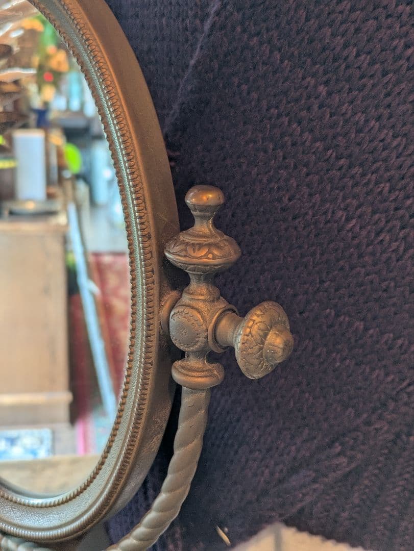 イタリアンビンテージ 真鍮製卓上ミラー