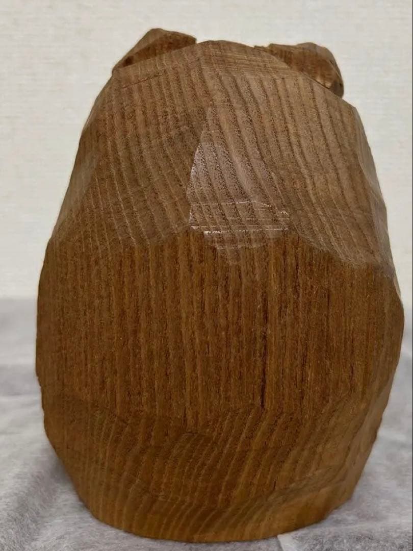 柴崎重行　眠り熊　木彫熊　1982