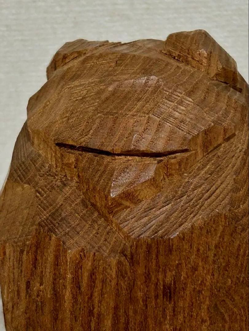 柴崎重行　眠り熊　木彫熊　1982