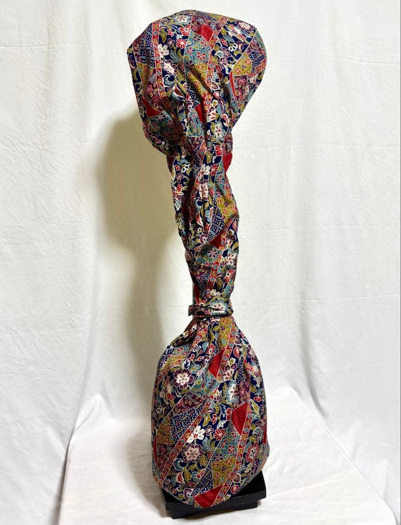 【皮破れ有】三味線セット 中棹 綾杉彫り 東さわり 三つ折れ