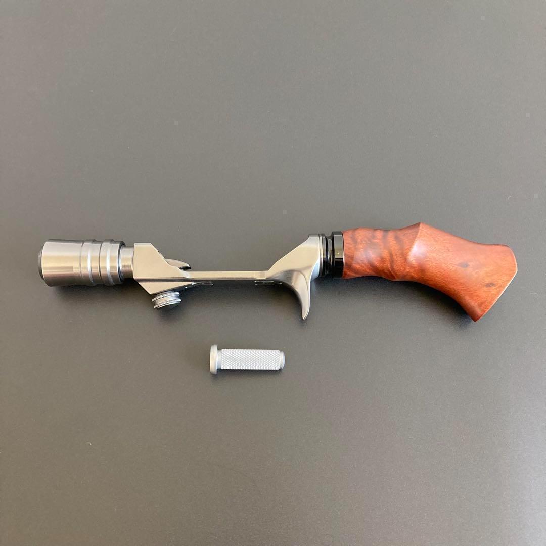 ウッドグリップ ロッドビルディング ウッドガングリップ 天然木 ガンメタ