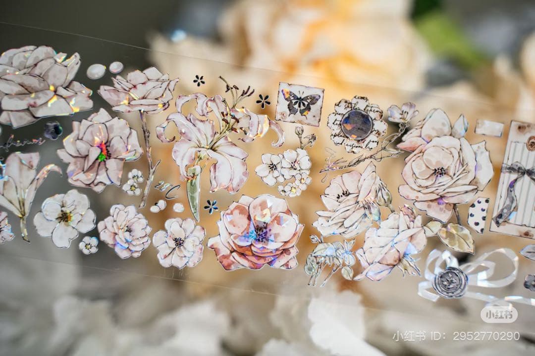 Hoshi奶芙《花秋芝》海外マスキングテープ　マステ 【2084】