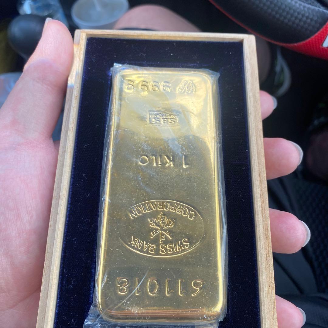 インゴット文鎮・金メッキ仕上げ