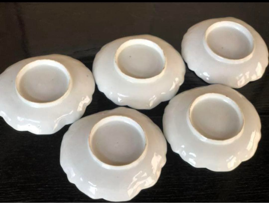 「母」古伊万里 枇杷図 変わり皿 5客 （806Ａ）