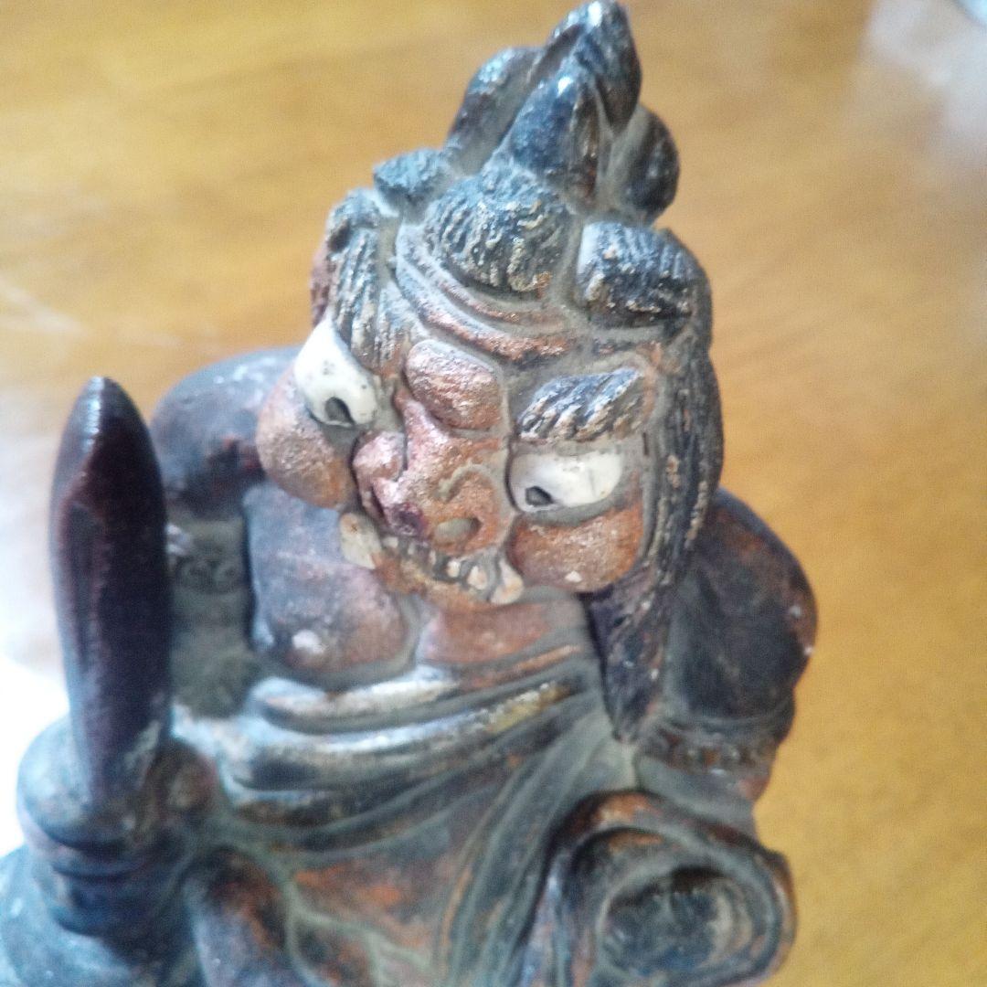 ★清水公照　不動明王坐像　泥佛　煎茶道具