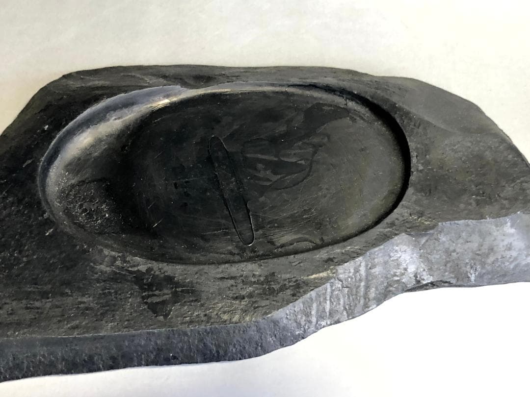 硯■天然石硯（自然形）高級天然石材 書道道具 古美術 時代物 骨董品■