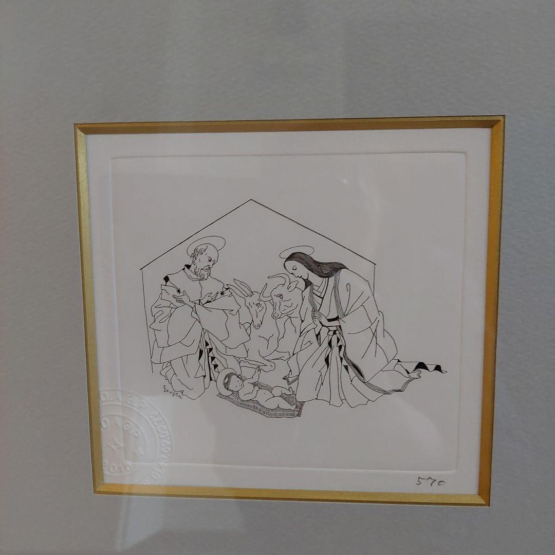 藤田嗣治　版画　キリストの誕生