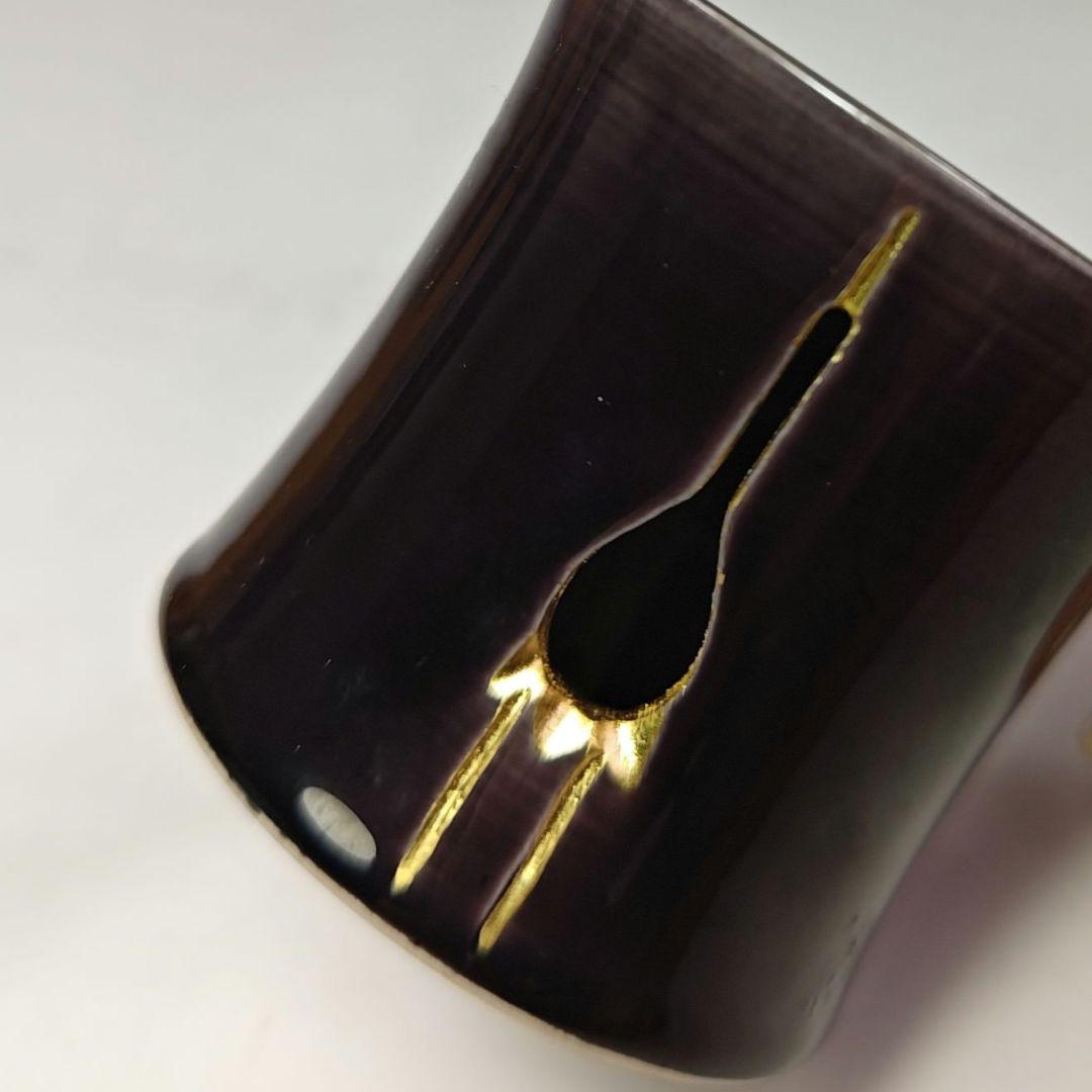 イ685 蓋置『中村翠嵐』『紫交趾　立鶴　蓋置　共箱』茶道具