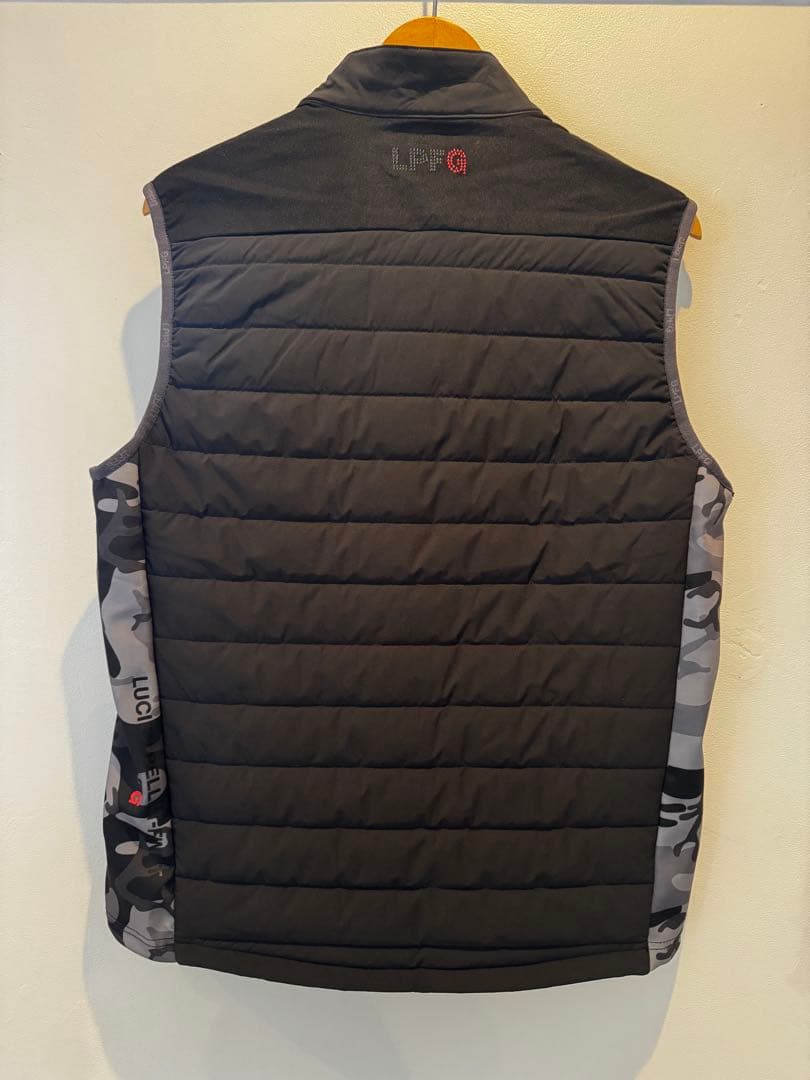 LPFG メンズ 中綿キルティング スタンドカラージップベスト