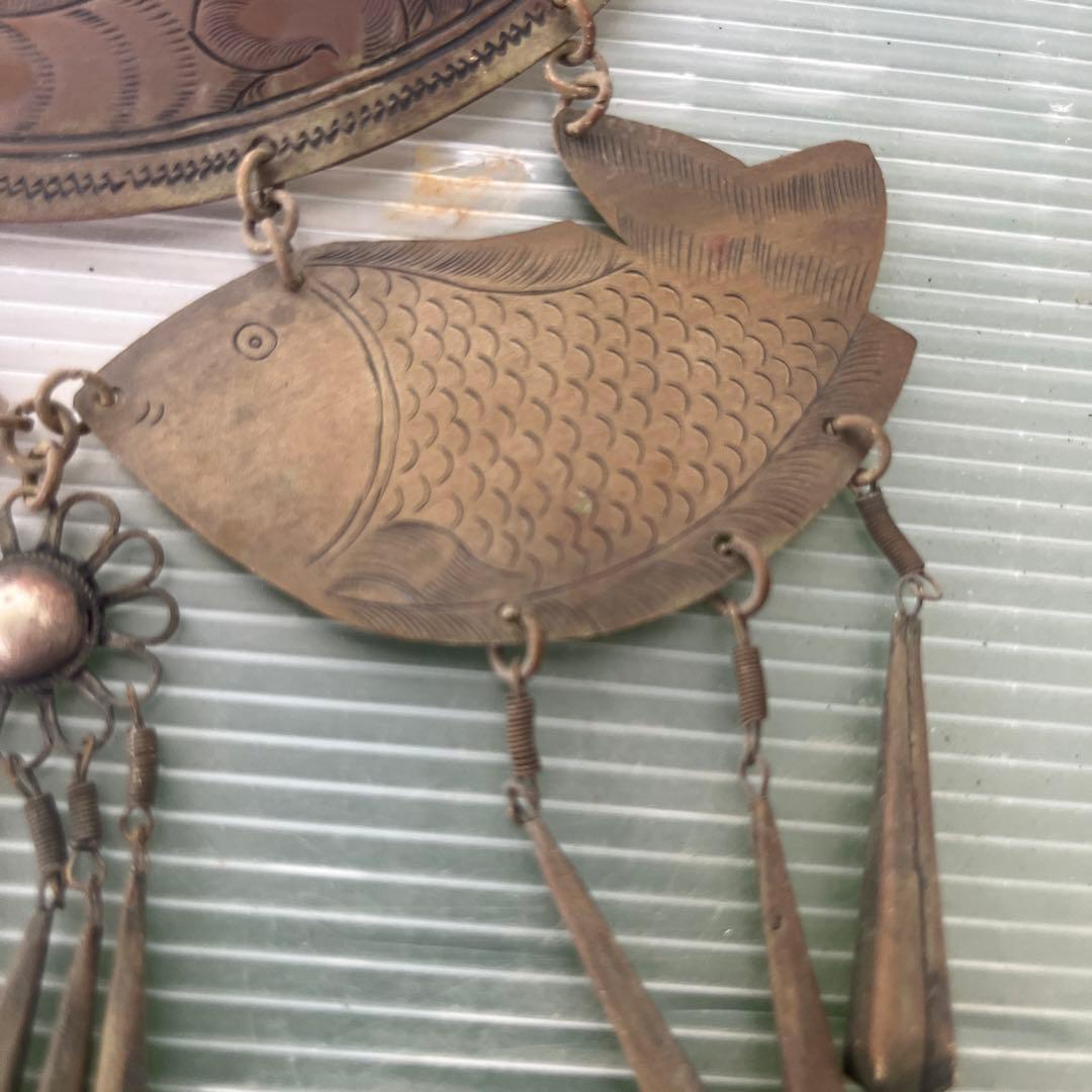 アンティーク　インディアンエッチングよだれ掛けネックレス