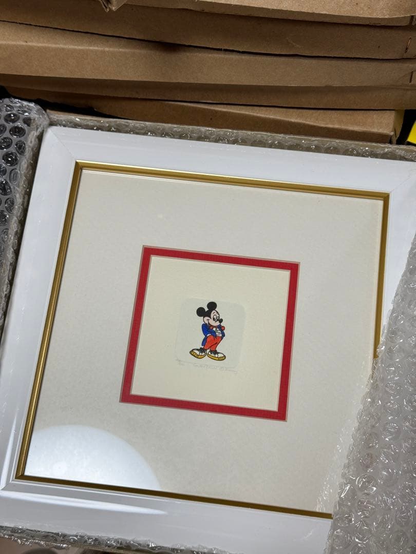 ディズニー　エッチング　絵画　額入り　ミッキー