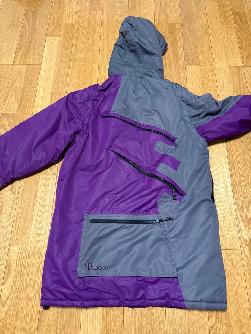 Virtika FDwear フード付きスキーウェア XL 紫/グレー