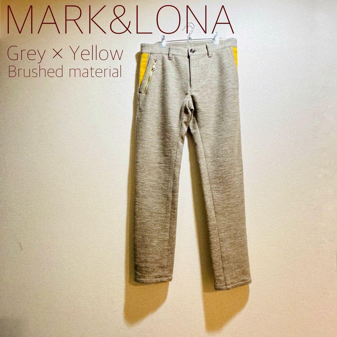 MARK&LONA｜グレー イエローアクセント スポーツパンツ ゴルフウェア