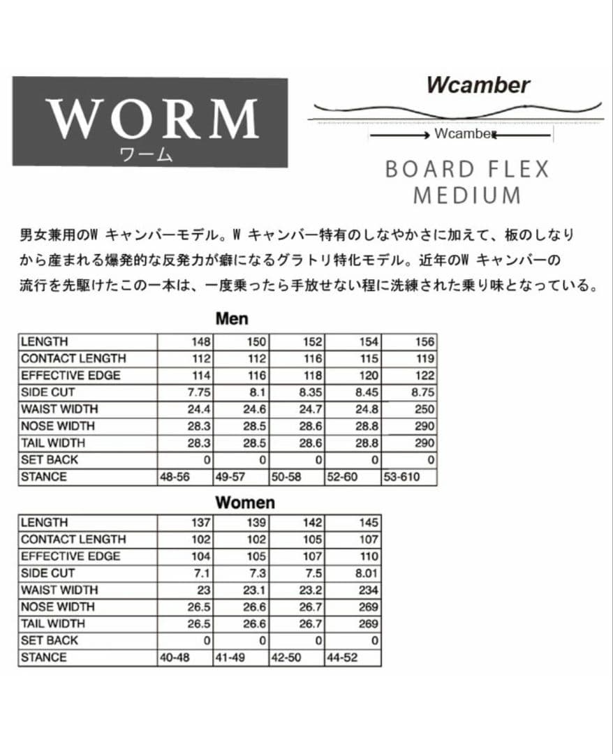 にんげん CROOJA WORM 154cm 25-26Model