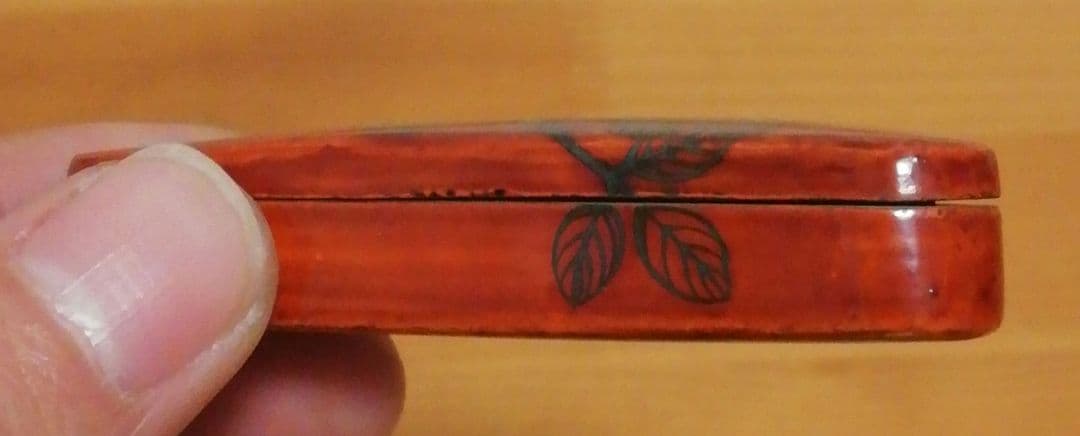 時代　漆　花　蒔絵　香合　共箱　茶道具