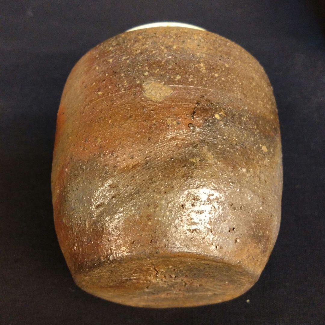 本物 備前焼 備前三名工 名人 西村春湖 茶道具 窯変 肩衝茶入 仕覆/箱付