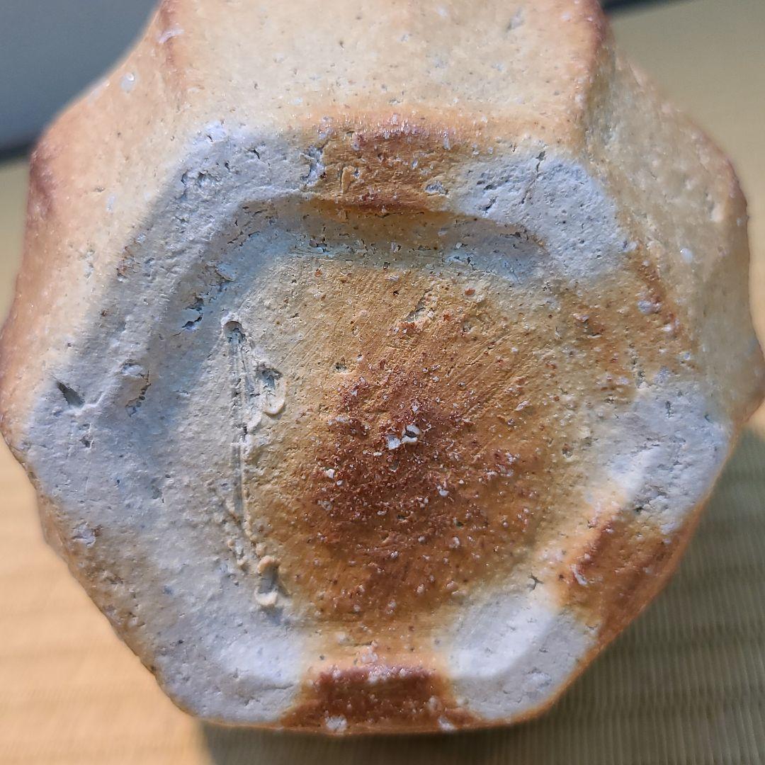 信楽焼 高橋美子作 面取花入 高さ6.5寸（約20cm） 共箱 本物保証