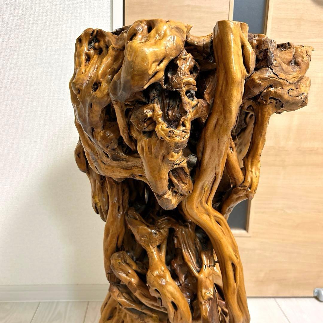 天然木 流木風 花台 飾り台 一点物 インテリアスタンド コーヒーテーブル