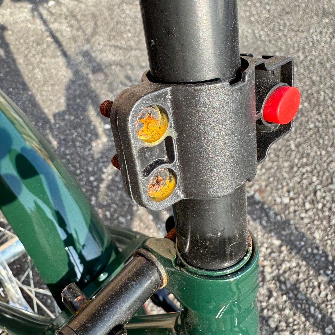 前カゴ付き 折りたたみ自転車 20インチ グリーン シマノ製ギア搭載