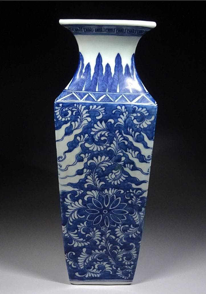 中国古玩 青花 染付鳳凰紋 花瓶 高約34cm 大清光緒年製 唐物 t96563