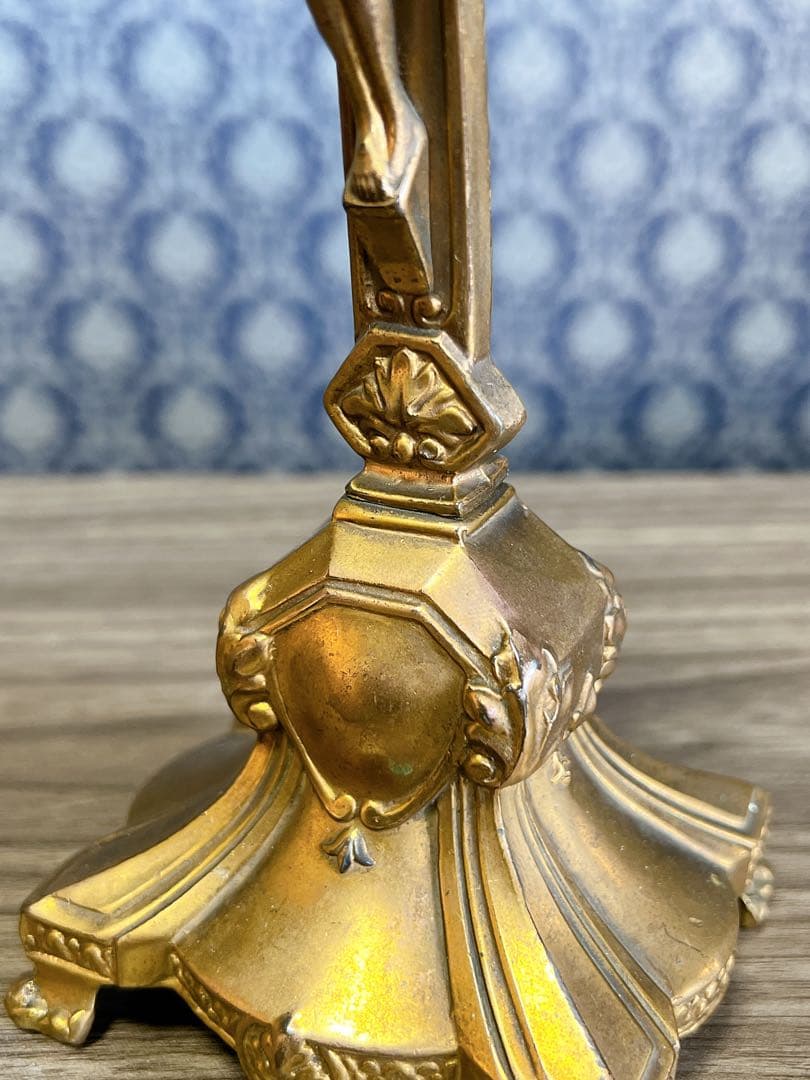 ヨーロッパ製　アンティーク　イエスキリスト　磔刑　十字架　真鍮