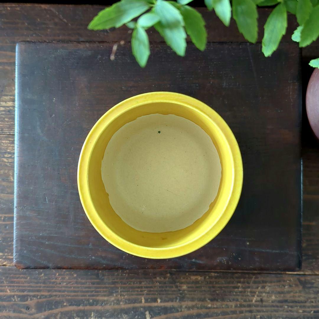 陶芸　茶道具　交趾焼　永楽善五郎造　黄交趾　牡丹唐草紋　火入　煙草盆用道具