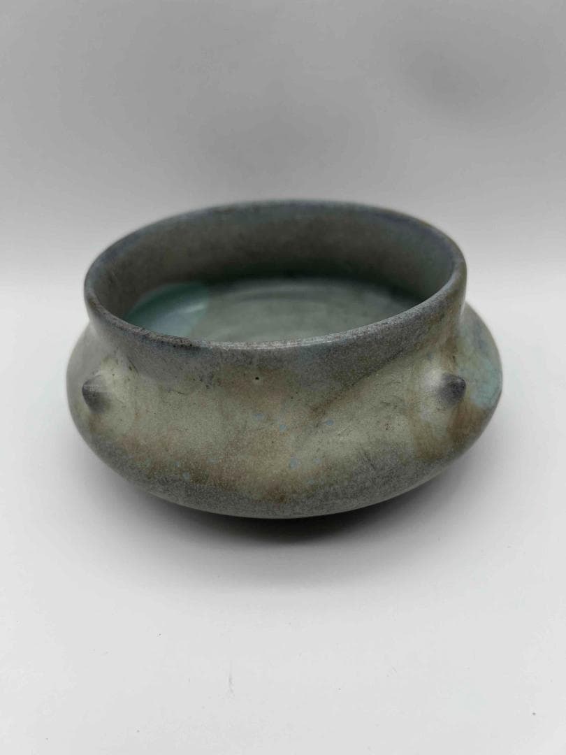 元時代　鈞窯　澱青月白釉鼓釘鈕羅漢洗 水丞 【旧家蔵出し】 香炉(D-98)