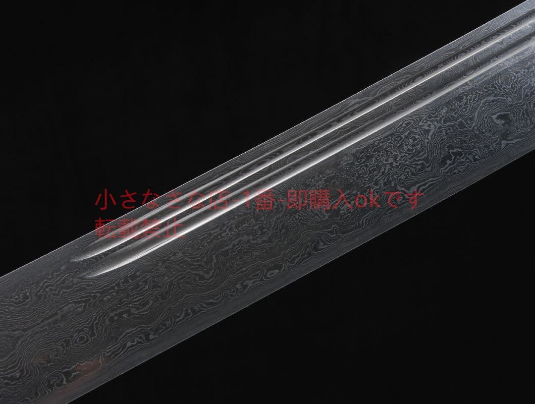 康熙斬馬刀二級黒檀百錬文紋鋼  古兵器 武具 刀装具 日本刀 模造刀 居合刀