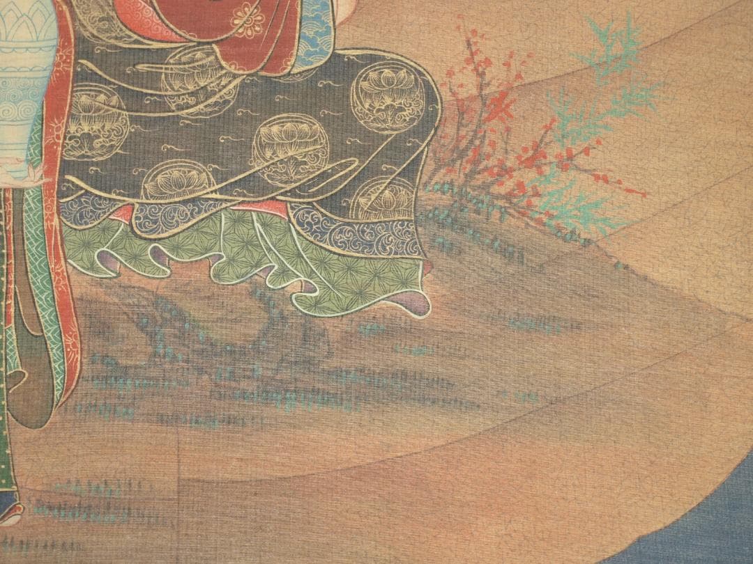 人物図 中国丁雲鵬　 明時代 肉筆保證 唐物唐本　掛け軸　BD824C11-4