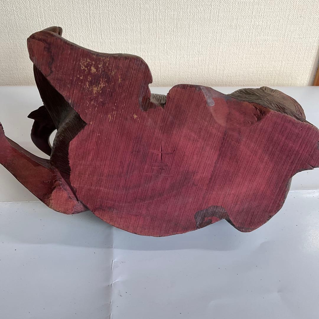 木彫　牛乗り笛吹童子