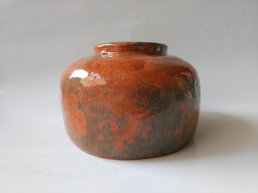 出雲蓮乗院 古門堂焼 岡崎信光 作 赤楽 茶碗 赤茶碗 茶道具 共箱 共布 新品