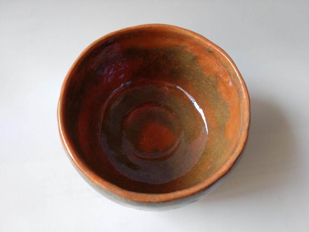出雲蓮乗院 古門堂焼 岡崎信光 作 赤楽 茶碗 赤茶碗 茶道具 共箱 共布 新品