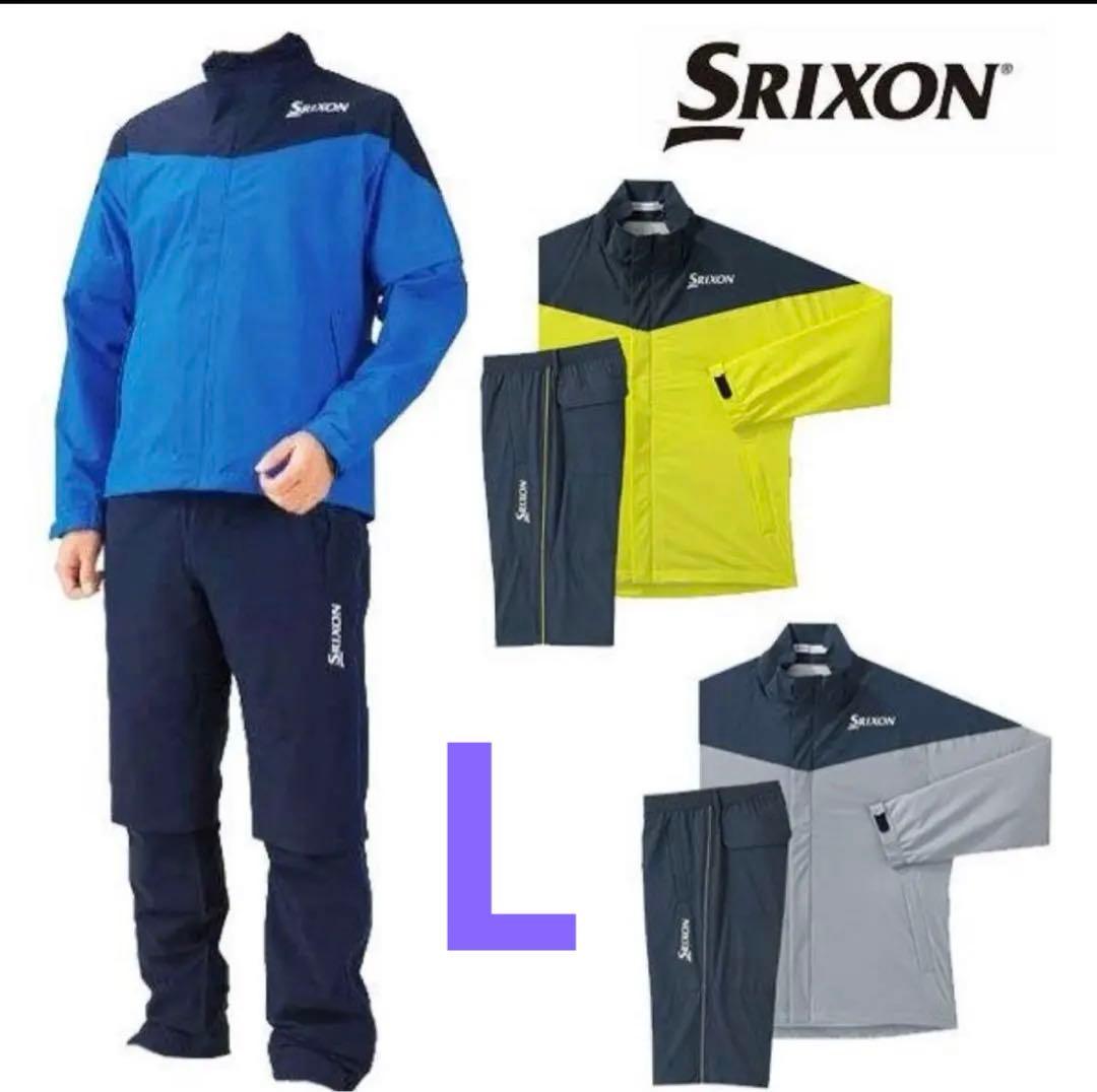 Srixon SMR1000メンズ レインウェア セットアップブルー撥水軽量
