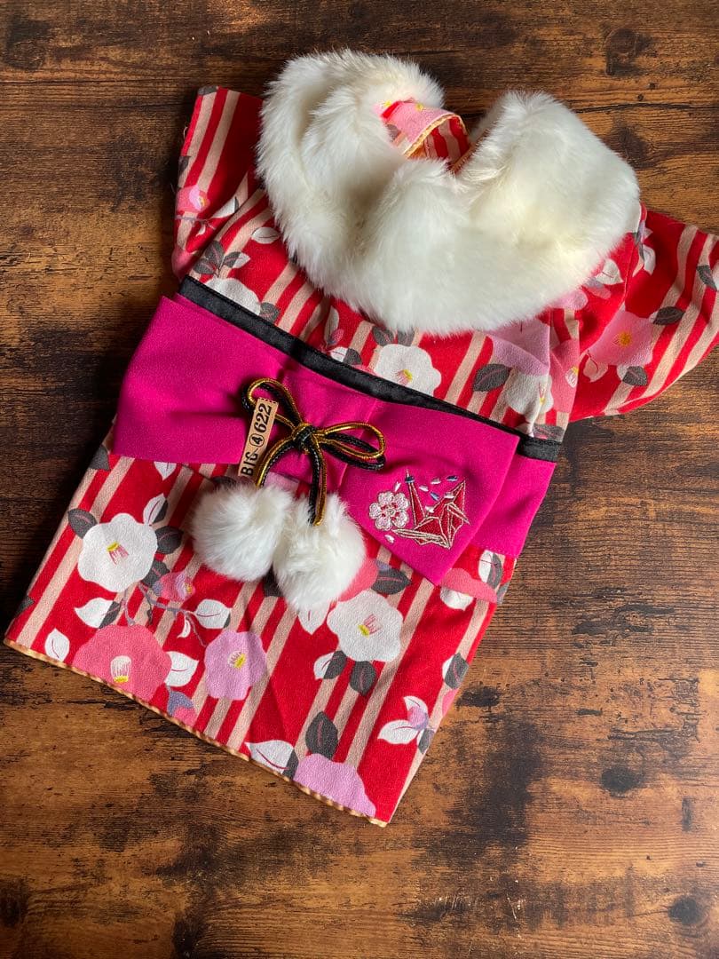 お値下げ　犬服　お雛祭り　被布＆お着物＆ショールセット　サイズM