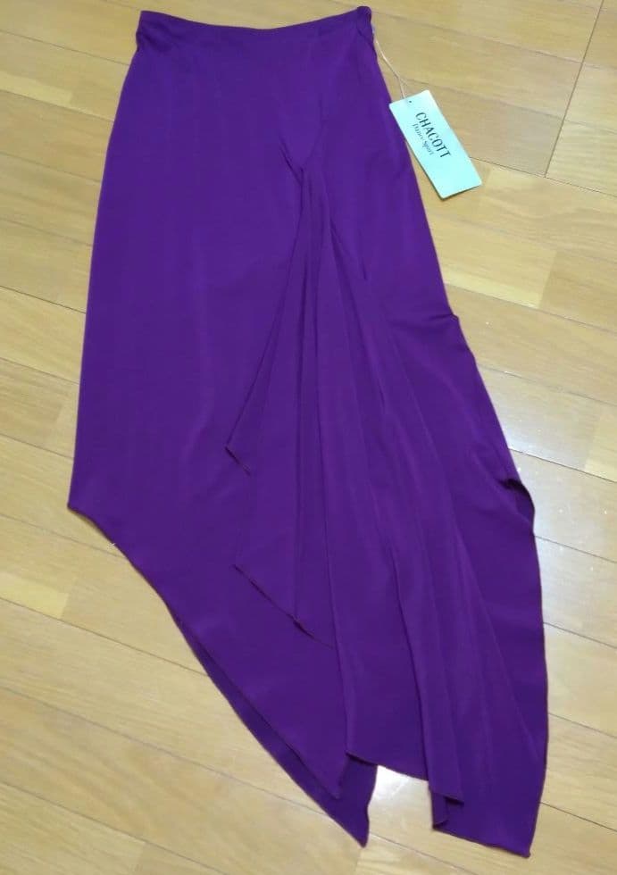 SALE☆チャコット　社交ダンス　パープル系 ドレープスカート 定価23100円