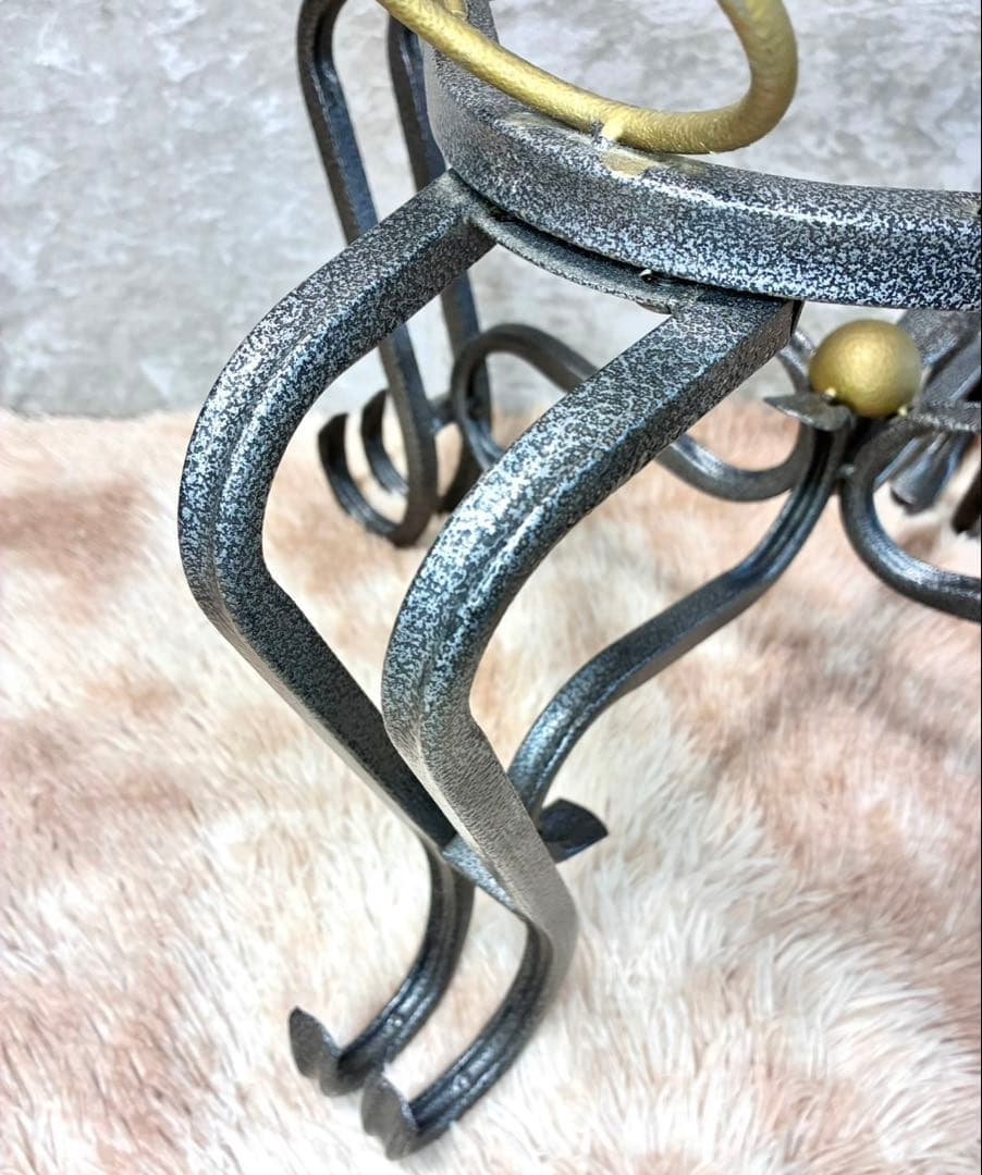 ネコ脚 ガラストップテーブル アンティーク ビンテージ