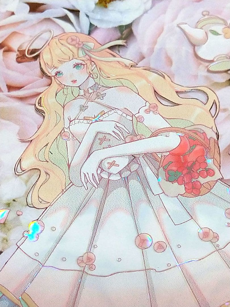 J469＃天使夜餐(贝壳光)阅后即焚切り売り海外人物マステ女の子