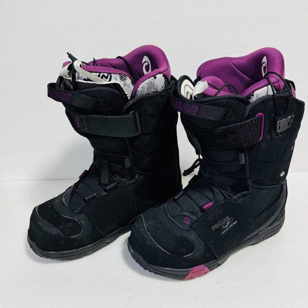 24.5cm スノーボードブーツ レディース DEELUXE 黒紫色 初心者